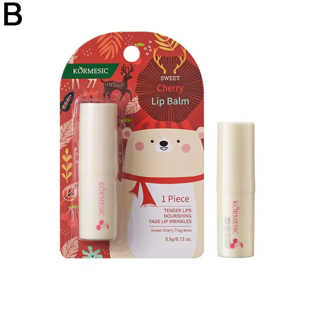 Świąteczny balsam do ust Gładkie nawilżające balsamy do ust Świąteczne nawilżające przyciemniane wargi Prezent świąteczny Balsamy Smaky Balsam Pielęgnacja ust 3 Q0c2