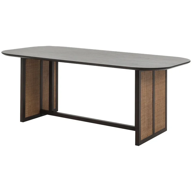 라탄 식탁 가정용 창의적인 레스토랑 호텔 직사각형 테이블