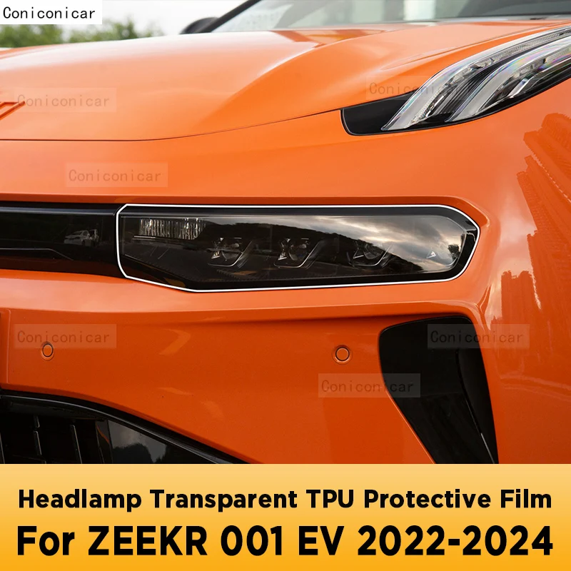 

For ZEEKR 001 EV 2022 2023 2024 Car Exterior Headlight Anti-scratch Front Lamp Transparent TPU Protective Film Accessories