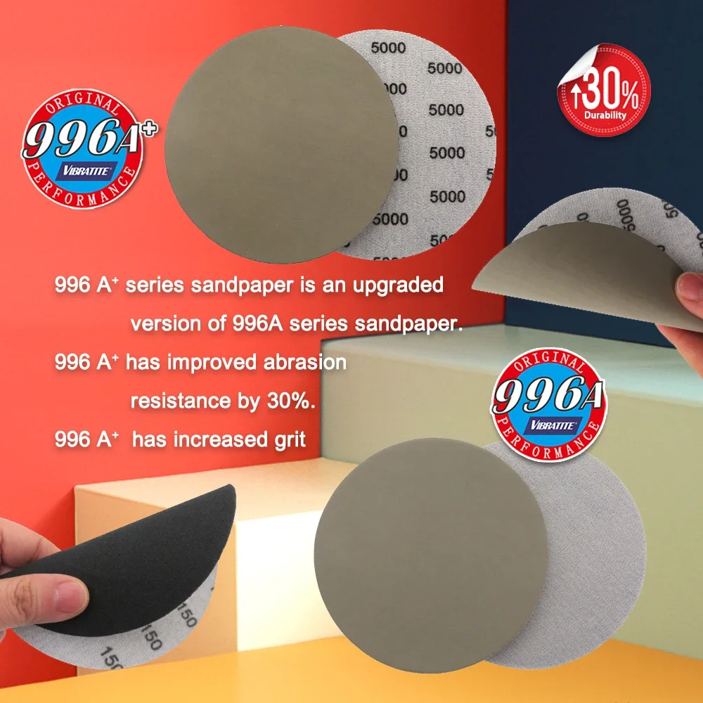 5 Inch Wet and Dry Sandpaper 10pcs/15pcs Hook and Loop Random Orbital Sander 125mm Sanding Disc for Polishing Wood Metal