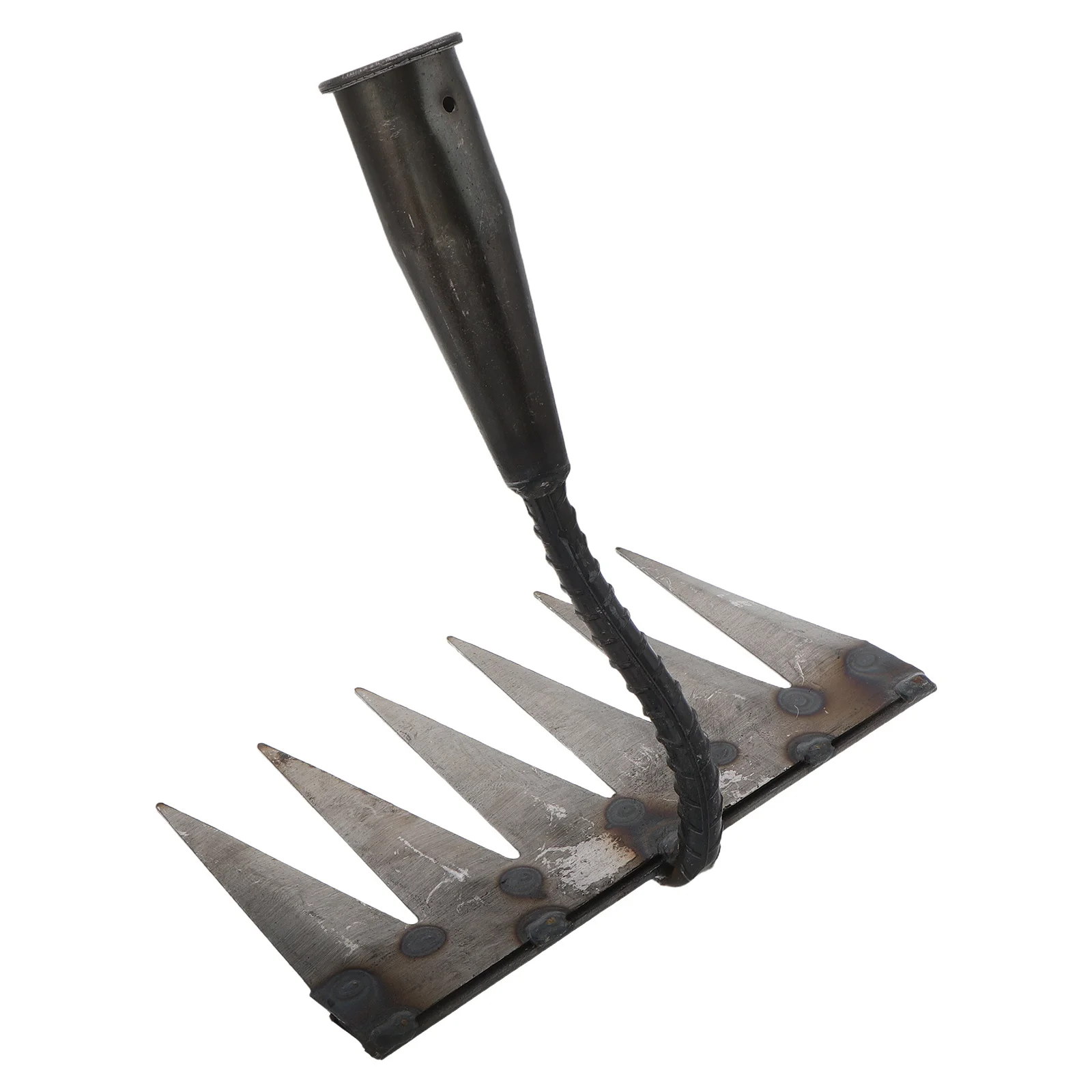 

6-Tooth Heavy Duty Agricultural Rake Soil Loosening Garden Tool Lawn Leveling Cultivating Metal Farm Tool Small Garden Rake