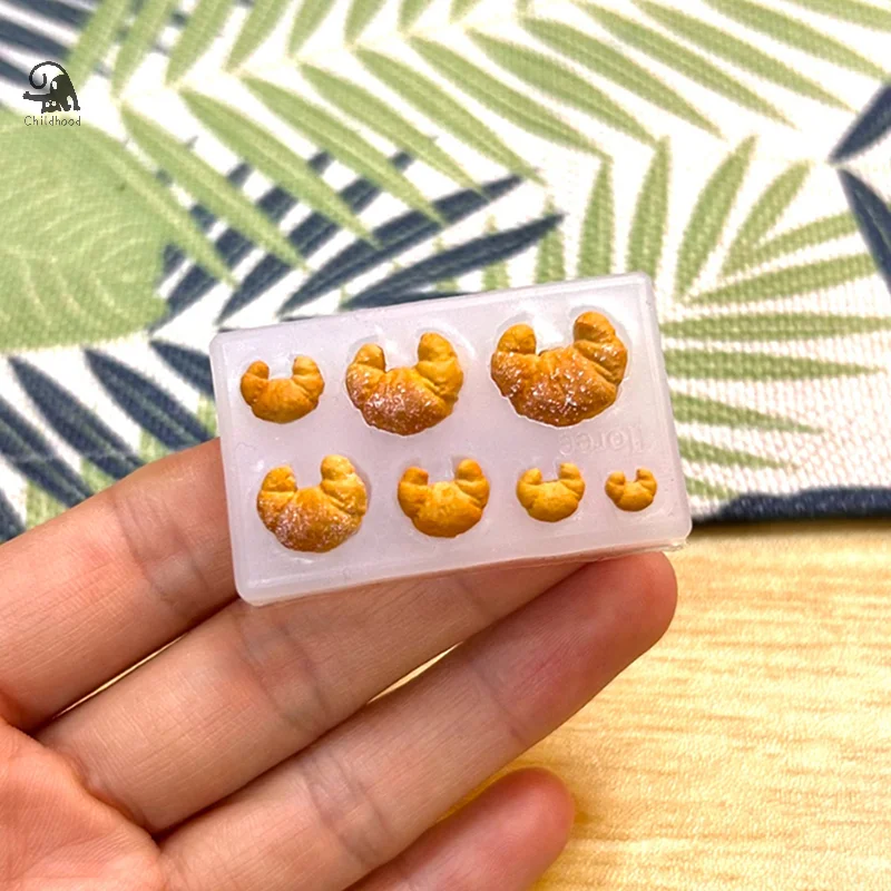 ミニビスケットパンドーナツシリコーン型 DIY 食品デザートおもちゃ陶器粘土樹脂アートモールドケーキ装飾ドールハウスアクセサリー