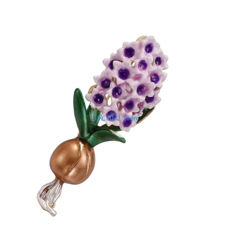 G5GC دبوس لافندر رقيق مصنوع يدويًا، إكسسوار زهور أنيق، إكسسوارات معطف نسائية أنيقة للارتداء اليومي