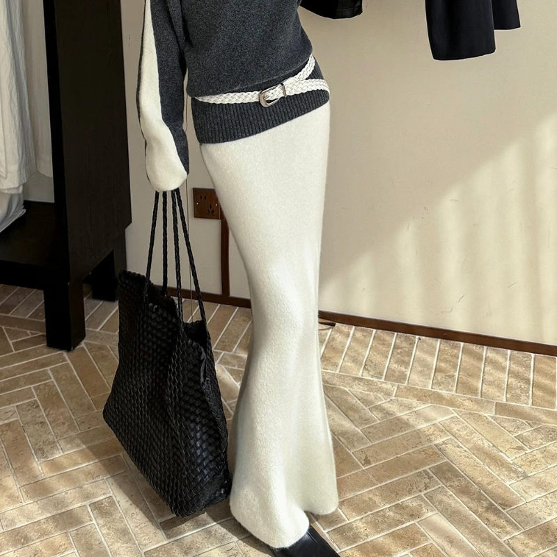 

Simple Hip Skirt Women's 2025 Autumn and Winter New Slim-fitting Woolen Long Skirt Women's Clothing