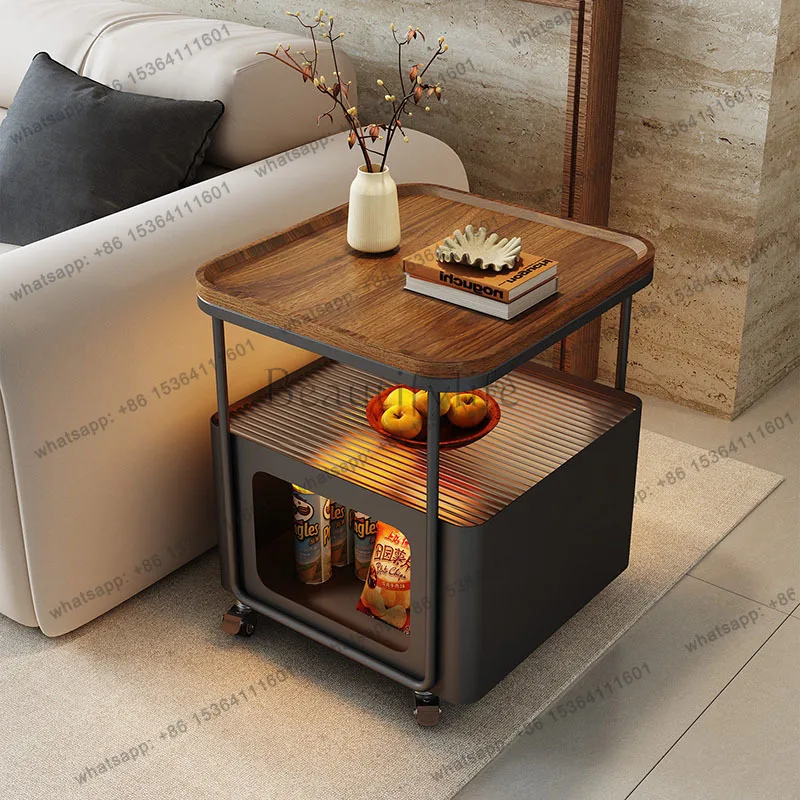 FG Mobile Bedroom Bedside Table Coffee Luxury Storage Cabinets Organizer Modern Nightstand Decor Mesa De Noche Hotel Furniture