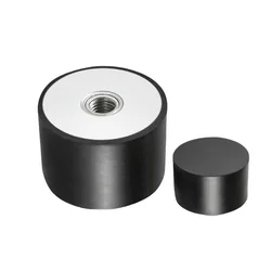 Rubber Shock Absorber DE Type Cylindrical Flat Bottom Female Threaded Machine Vibration Dampening Cushion Silent Rubber Block