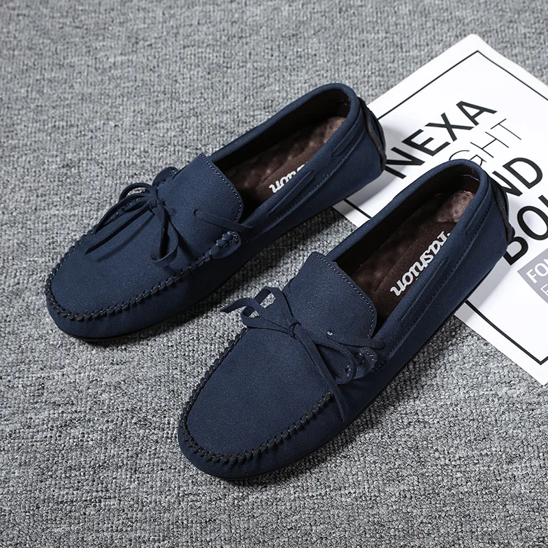 YRZL أحذية جلدية بدون كعب للرجال سهلة الارتداء مريحة وغير قابلة للانزلاق أحذية كاجوال خفيفة الوزن أحذية بدون كعب للأعمال مقاس كبير نعل ناعم للمشي #6