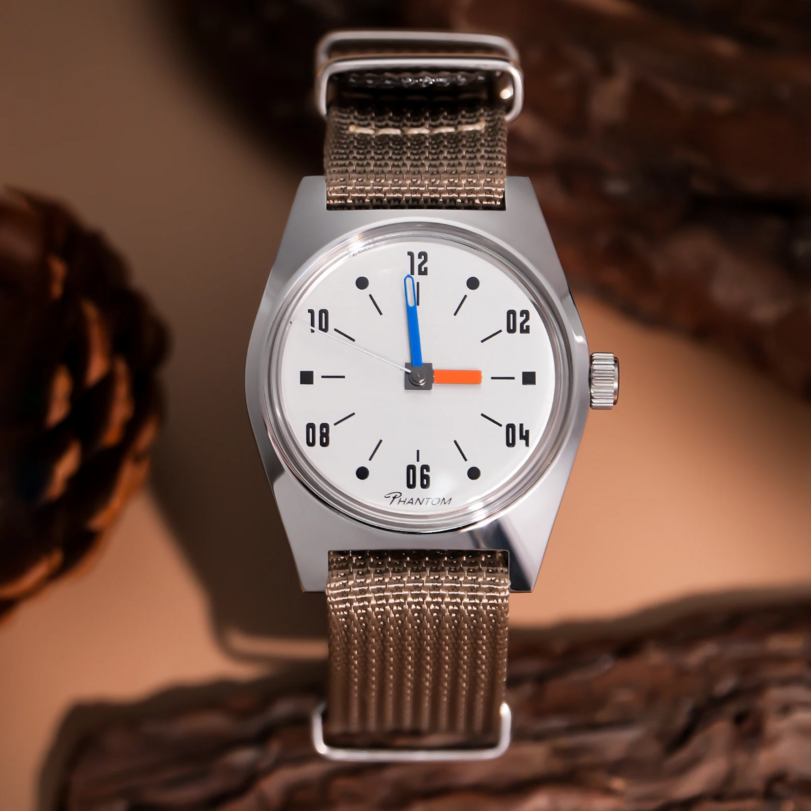 Mechanische Herrenuhr mit Handaufzug – klassisches 36-mm-Gehäuse, Shanghai 7120-Uhrwerk – Bauhaus,
