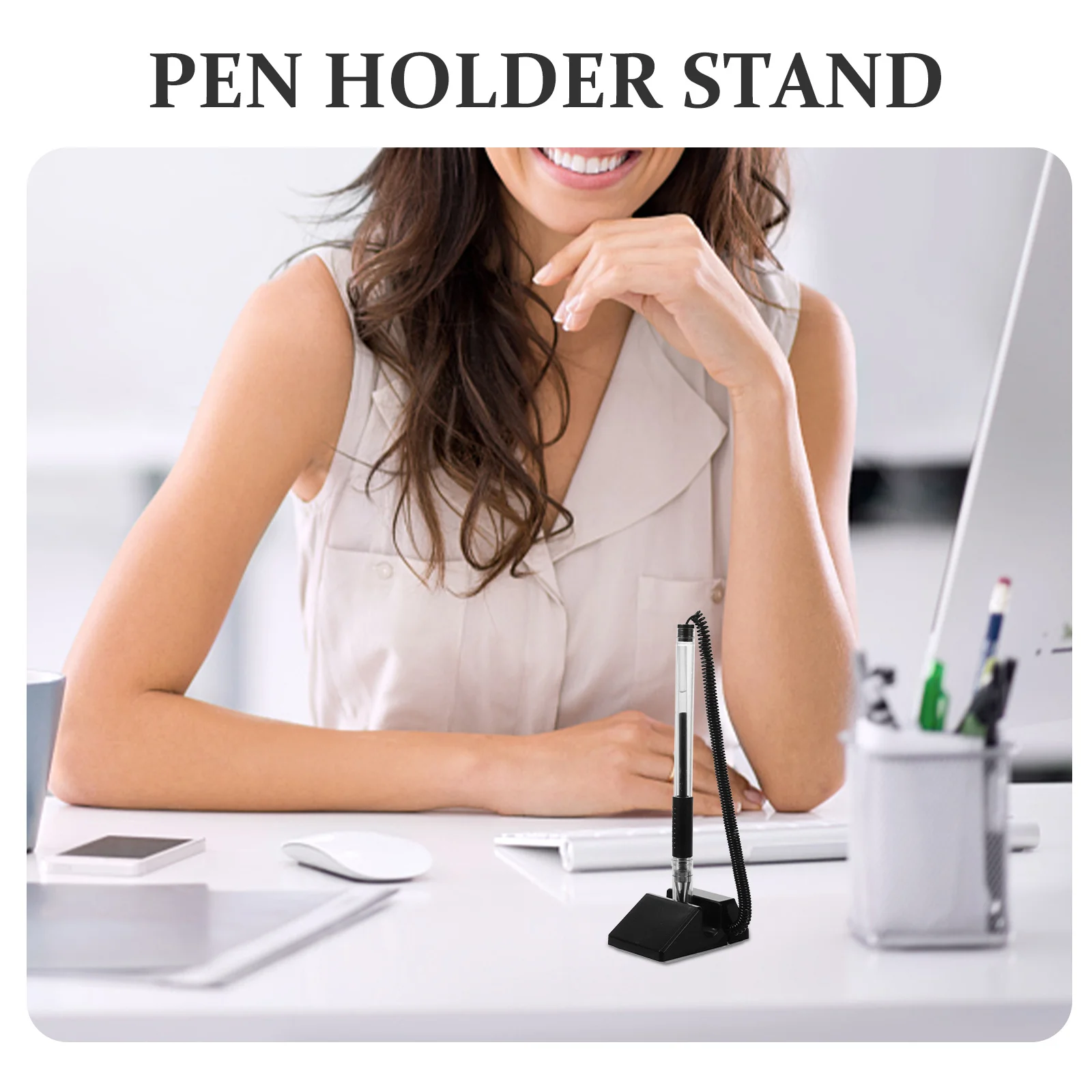 4pcs Ballpoint Office Stationery Smooth Writing Desktop Sign Vertical Stand Design Guest Book Pen Business Signature Pen