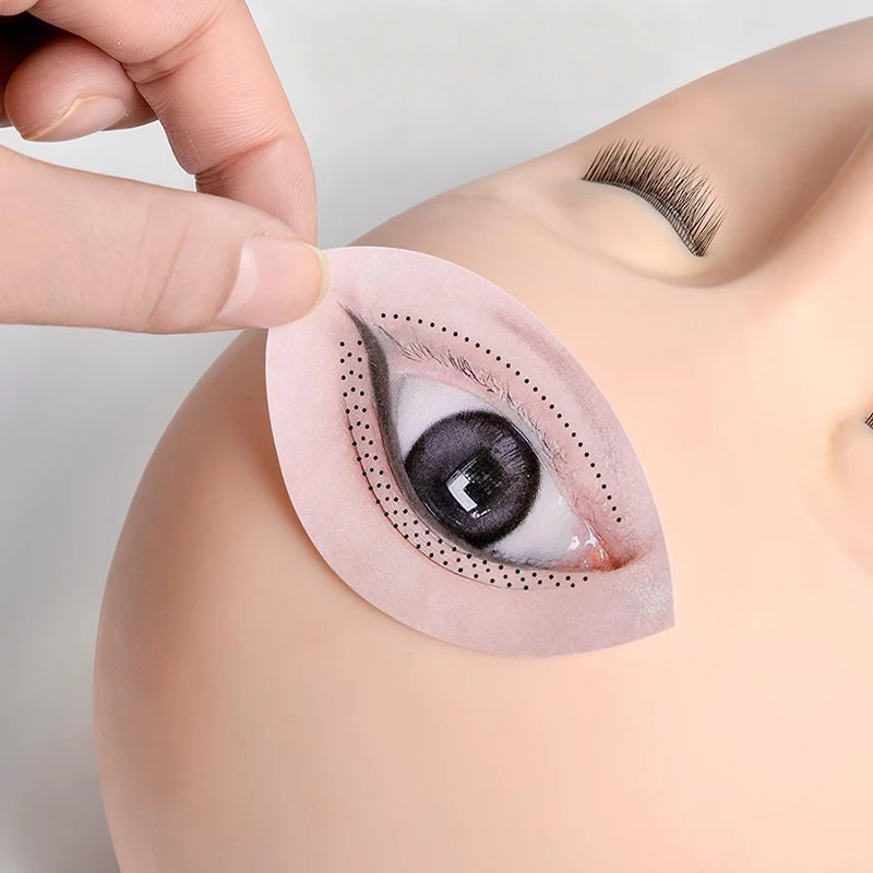 40 Patches/5 Sheets Eyelash Practice Stickers Eyelash Training Stickers Eyelash Application Trainer Stickers Simulated Eye Shape