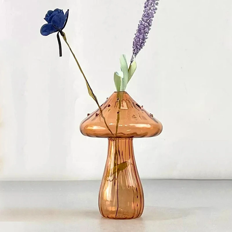 Mini Knop Vaas Glas Champignon Aromatherapie Fles Hydrocultuur Bloem Decoratie Home Decor Nordic Vaas Desktop Kleine Vaas