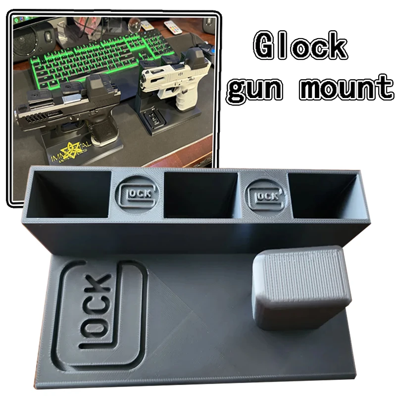 

Glock Universal Tactical Pistol Bracket Glock Display Storage Gun Rack With Double-Row Standard Magazine Rack For G17 G19 G45