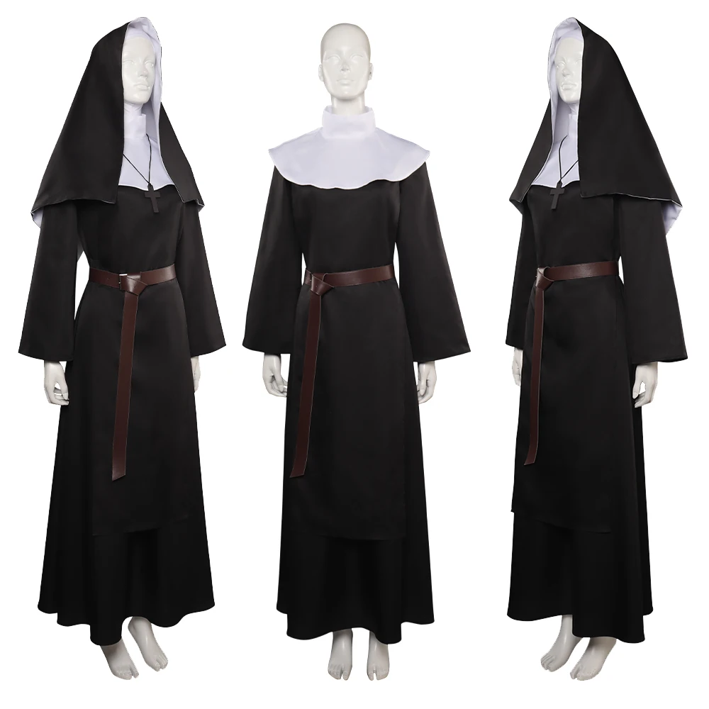 Sister Irene Cosplay Fantasy Mask 2023 Horror Movie The Nun 2 Costume Disguise Adult Women Cosplay Roleplay Fantasia Outfits