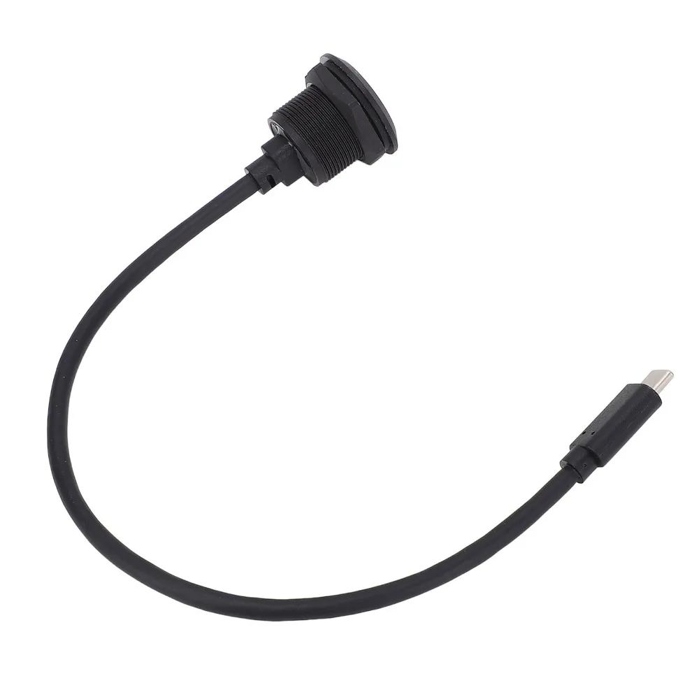 5Gbps Data Transfer Panel Mount Extension Cable Type C 3.0 20V 3A Max Power USB C Flush Mount Adapter 30cm/11.8in Cable Length
