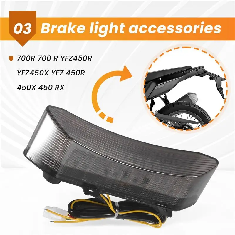 Steady 2X Motorcycle LED Brake Light Rear Tail Light Lamp For YZF R1 YZF-R1 2002 2003 Turn Signal Flasher Lamp Black
