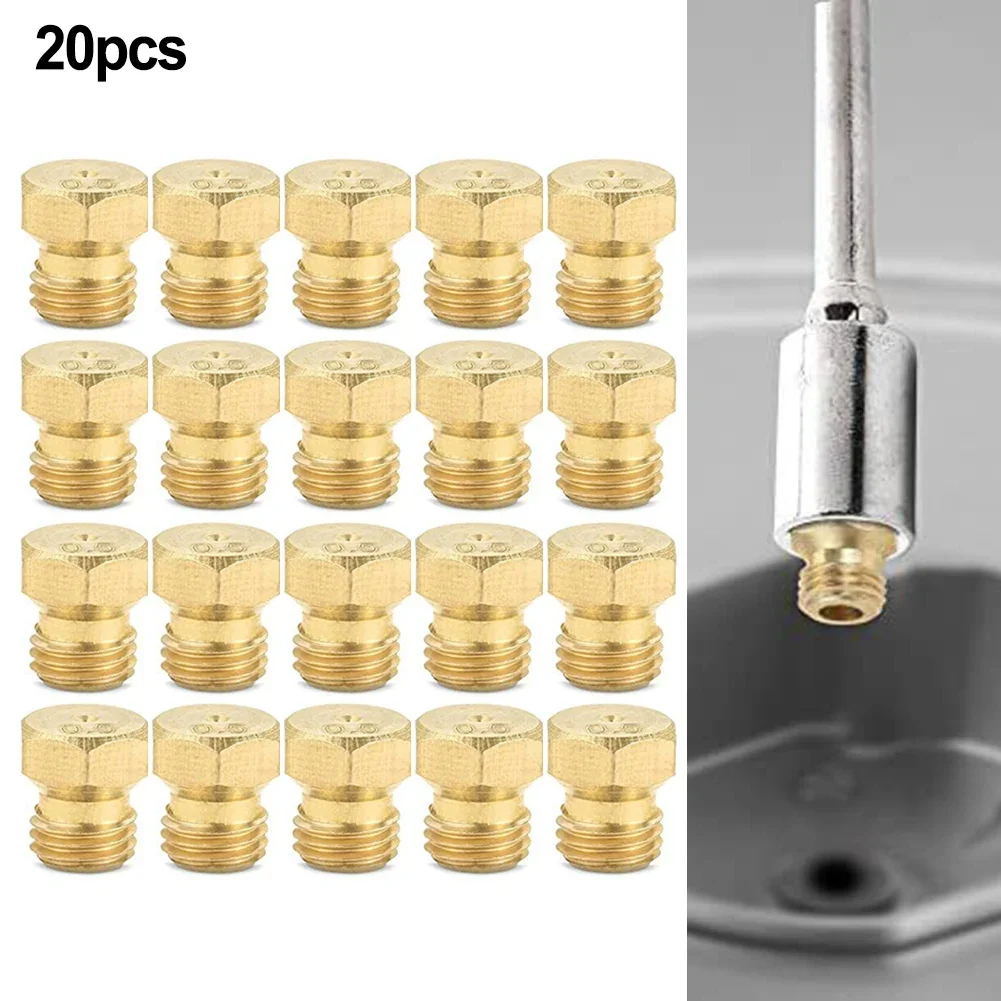 5/20 adet propan gazı nozulları 0.5mm delikli pirinç Jet nozulu propan brülör delikli kiti ızgara yedek parçalar LP gaz M6 * 0.75mm