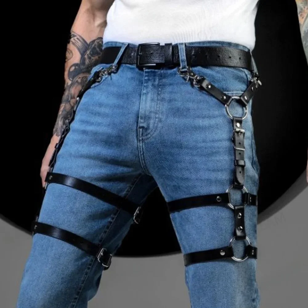 

Готический сексуальный кожаный боди-комбинезон из ПУ для мужчин, повседневное кожаное белье с круглым носком и поворотной застежкой