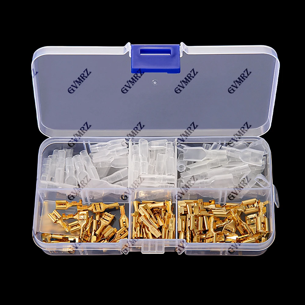 150PCS/box 2.8/4.8/6.3mm Crimp Terminals Insulated Seal Electrical Wire Connectors, Crimp Terminal Connector Assortment Kit