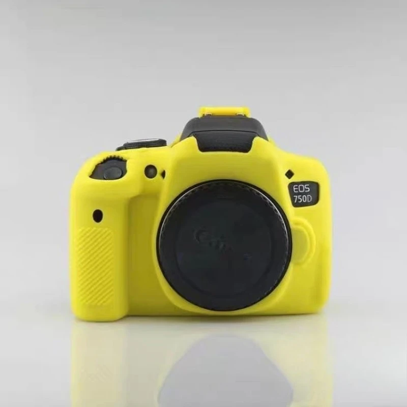 Case Cover Camera Bag For Canon 750D silicone cover 750D protective cover camera bag anti-drop + 1PCS Free Tempered Film