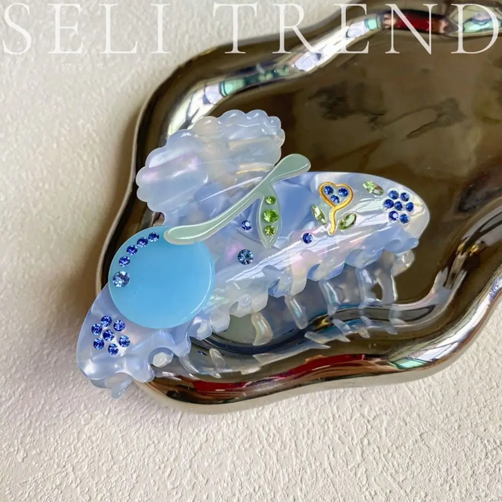 

Fashion Acetic Acid Acetate Flower Hair Claw Cherry Cartoon Rhinestone Hair Clip Grab Clip Headdress Shark Clip Girl