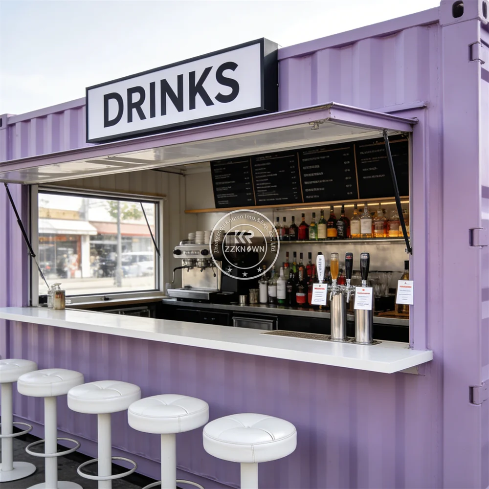 

Custom Luxury Mobile Container Bar Trailer Container Restaurant Coffee Shop Outdoor Prefab Modular Container Kiosk For Sale