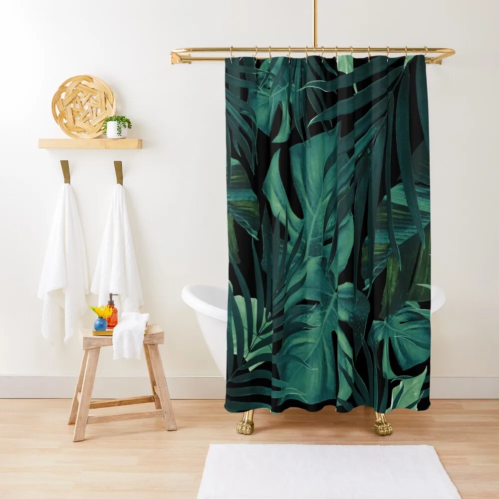 

Tropical Jungle Night Leaves Pattern #1 #tropical #decor #art Shower Curtain Funny Shower Curtain