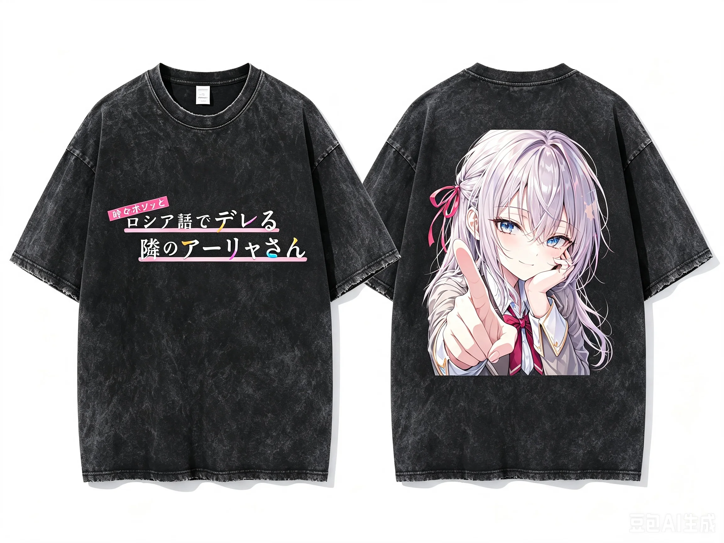 Alisa Mikhailovna Kujou Alya Sometimes Hides Her Feelings in Russian Double Sided Graphic Washed Crew Neck Short Sleeve T-Shirt
