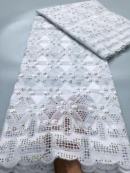 Kalume White Cotton Lace Fabric High Quality 2025 Nigerian Swiss Voile Lace Fabric for Sewing African Woman Party Dresses F3972
