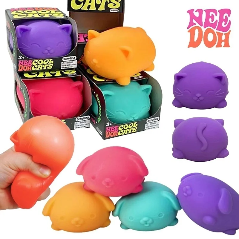 Needoh Cool Cats Funky Pups Puppy Shape Squishy Toy Flour Filled Quick Rebound Decompression Anxiety Relief Sensory Toy Gift