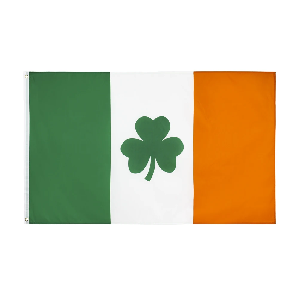 FLAGLAND 90x150cm Saint st Patrick's Day Clover Ireland Shamrock Flag