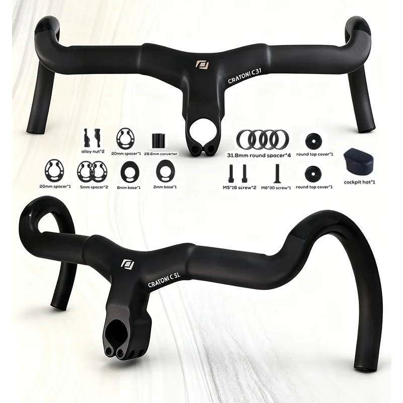 

Syncros Creston IC Sl Integration Full Carbon Fibre Road Bicycle Handlebar Length 70-120mm Width 401 - 500mm Racing Handlebar