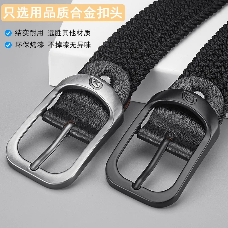 No-punch Elastic Woven Belt Casual Youth Denim Belt