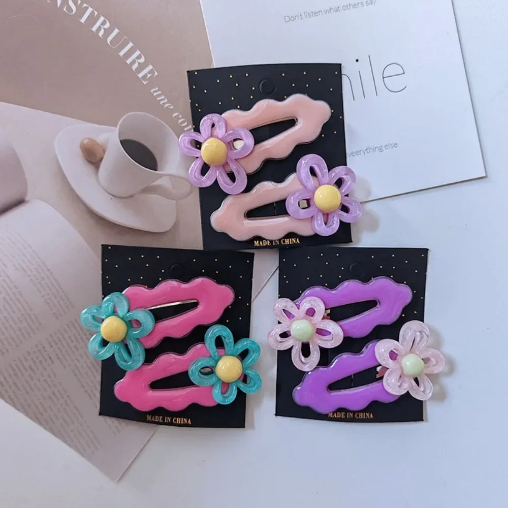 2pc Hot Sweetly Colorful Flower BB Hairpin Hair Side Clips for Women Girls Kids Child Gift Hair Accessories Headwear Ornament