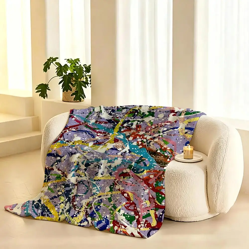 Jackson Pollock Artist Throw  flannel blanket, suitable for sofas, beds, offices,  exquisite gift blankets