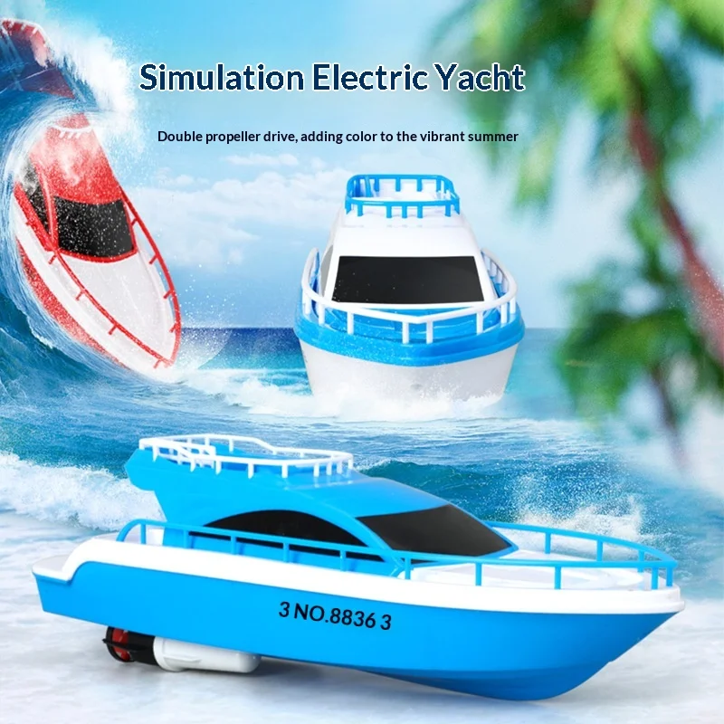 Non-Remote Control Water Boat Toy for Kids Simulation Speedboat Ship Model Bath Floating Toy for Baby Boys