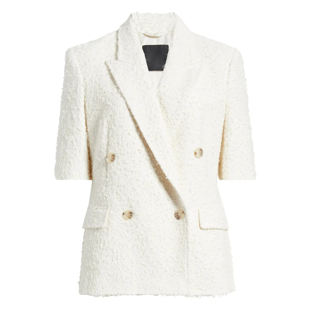 Women's Dresses Suit Gowns Elegant Peaked Lapel Short Sleeves Jacket Coat And Pants For Female 2 Pieces Suit Customized W6214