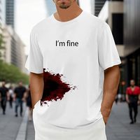 Summer Trend Y2K Vintage Iam Fine Graphic TShirt for Man and Woman Rock Hip Hop Cotton Oversized Short Sleeve Tee Tops Clothing