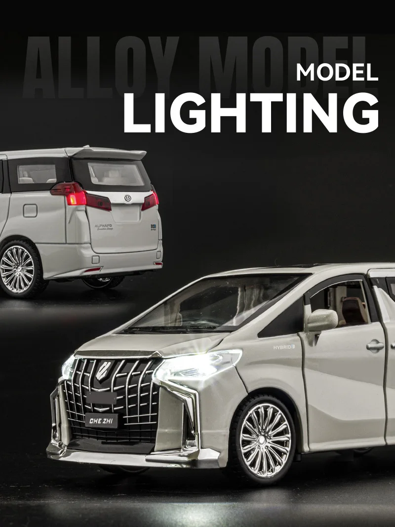 1:24 Key Control Version Toyota Alphard MPV Legierung Automodell Druckguss Metallfahrzeuge Automodell Sound und Licht Kinderspielzeug Geschenk – Detail 4