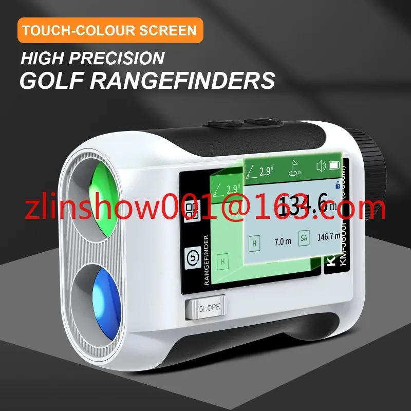 Laser Rangefinder LCD Touch Screen Range Finder with Speaker Slope Function Flagpole Locking USB Rechargeable Distance Meter