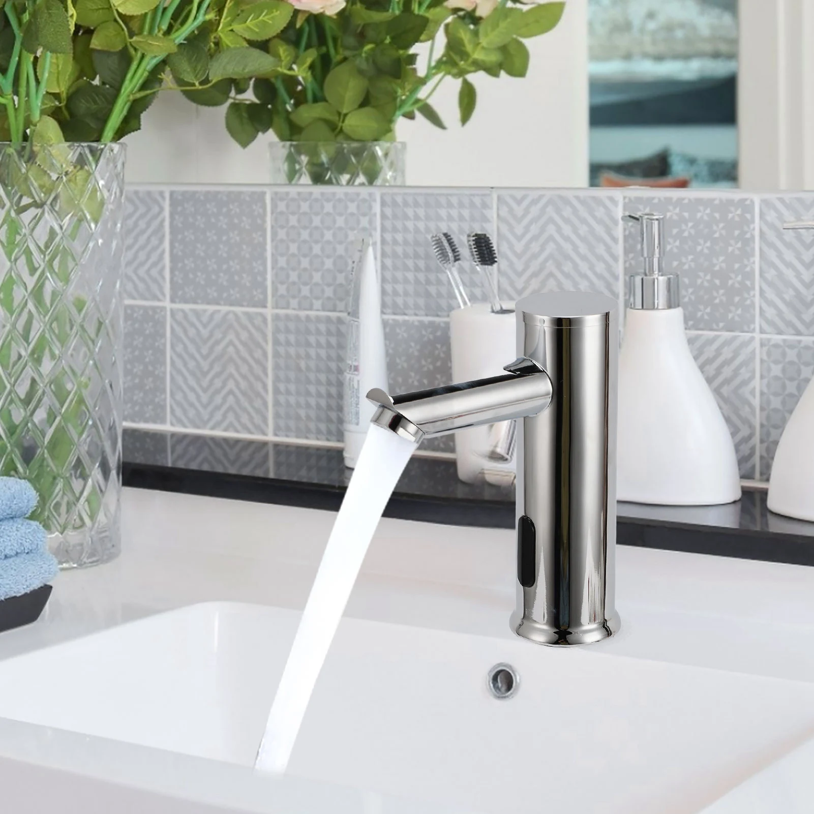 Sensor Faucet Touchless Faucet Touchless Faucet G1/2 Male Thread Battery Powered Automatic Motion Sensor Faucet with Filter