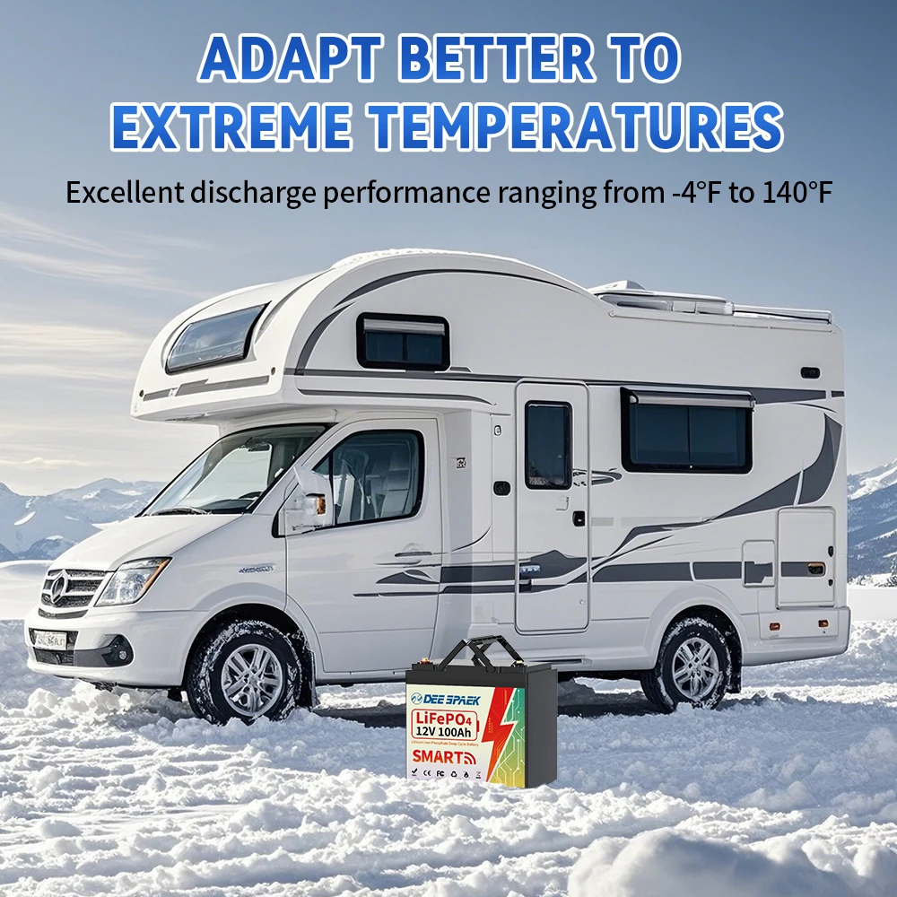 2PC 12V 100AH LiFePO4 Lithium Battery Bluetooth With BMS For For RV Campers Solar Marine Trolling Motor Lithium Battery Group 24