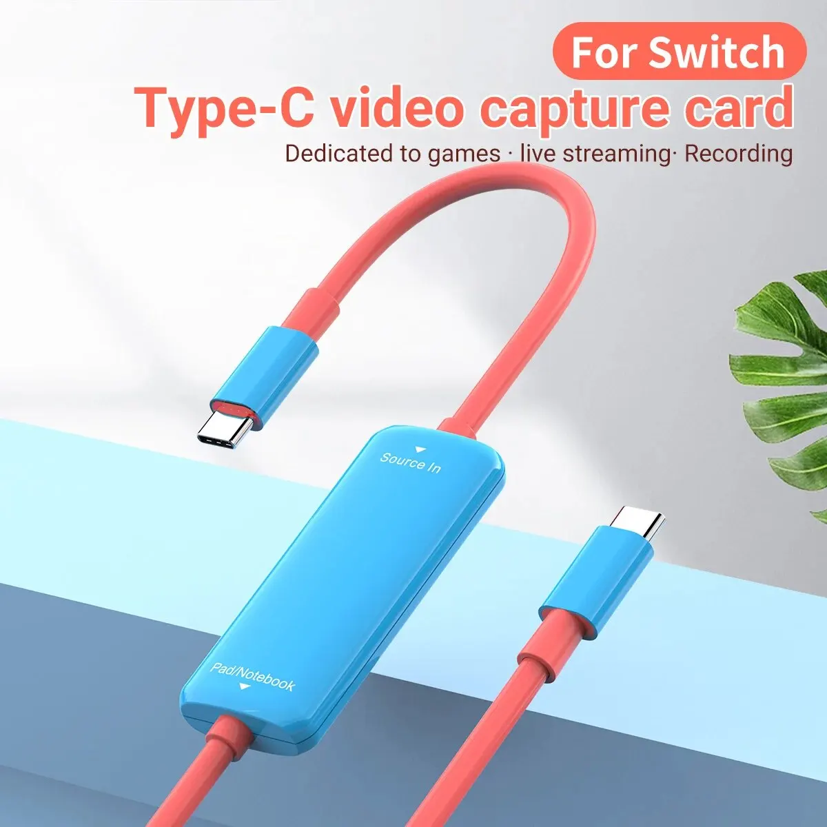 USB-C 3.0 Video Capture Card 4K 1080P Type-C Game Grabber Record for Switch Xbox PS4/5 Gaming Live Streaming Record Meeting
