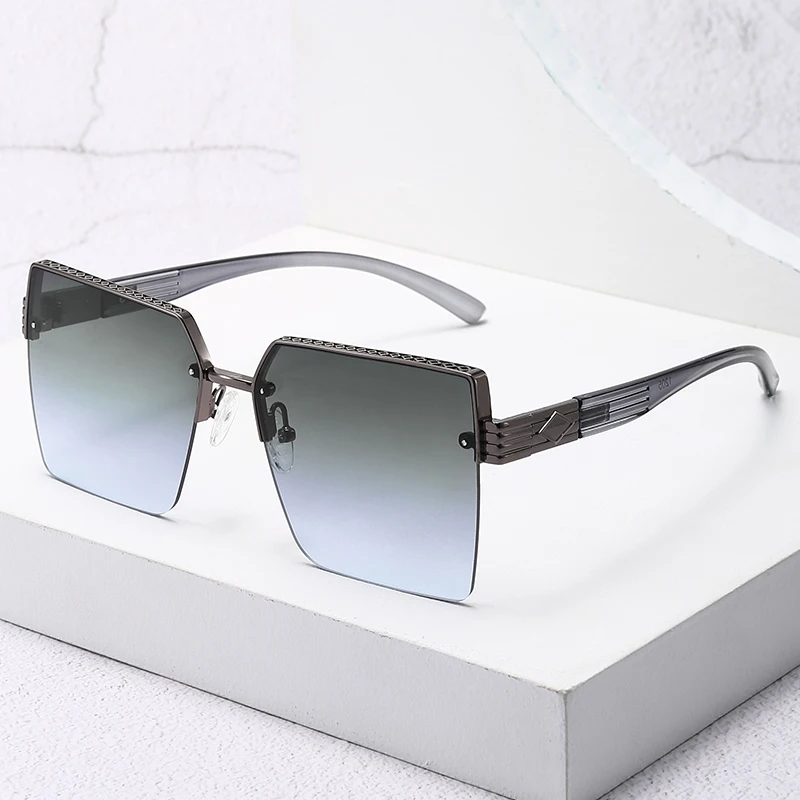 New Frameless Square Uv Resistant Sunglasses Trendy And Fashionable Street Photography Versatile Car Sunglasses 1205