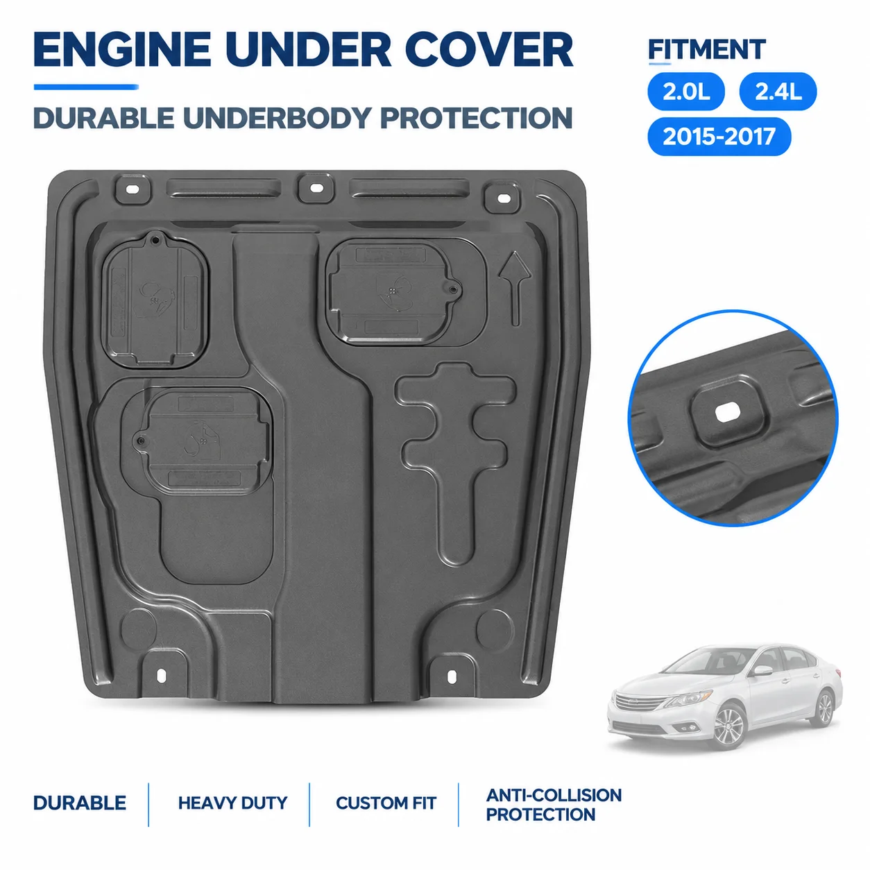 Heavy Duty Engine Skid Plate For Honda Spirior 2.0L2.4L Secure Fitment Daily Driving Vehicle Underside Coverage Custom Fit