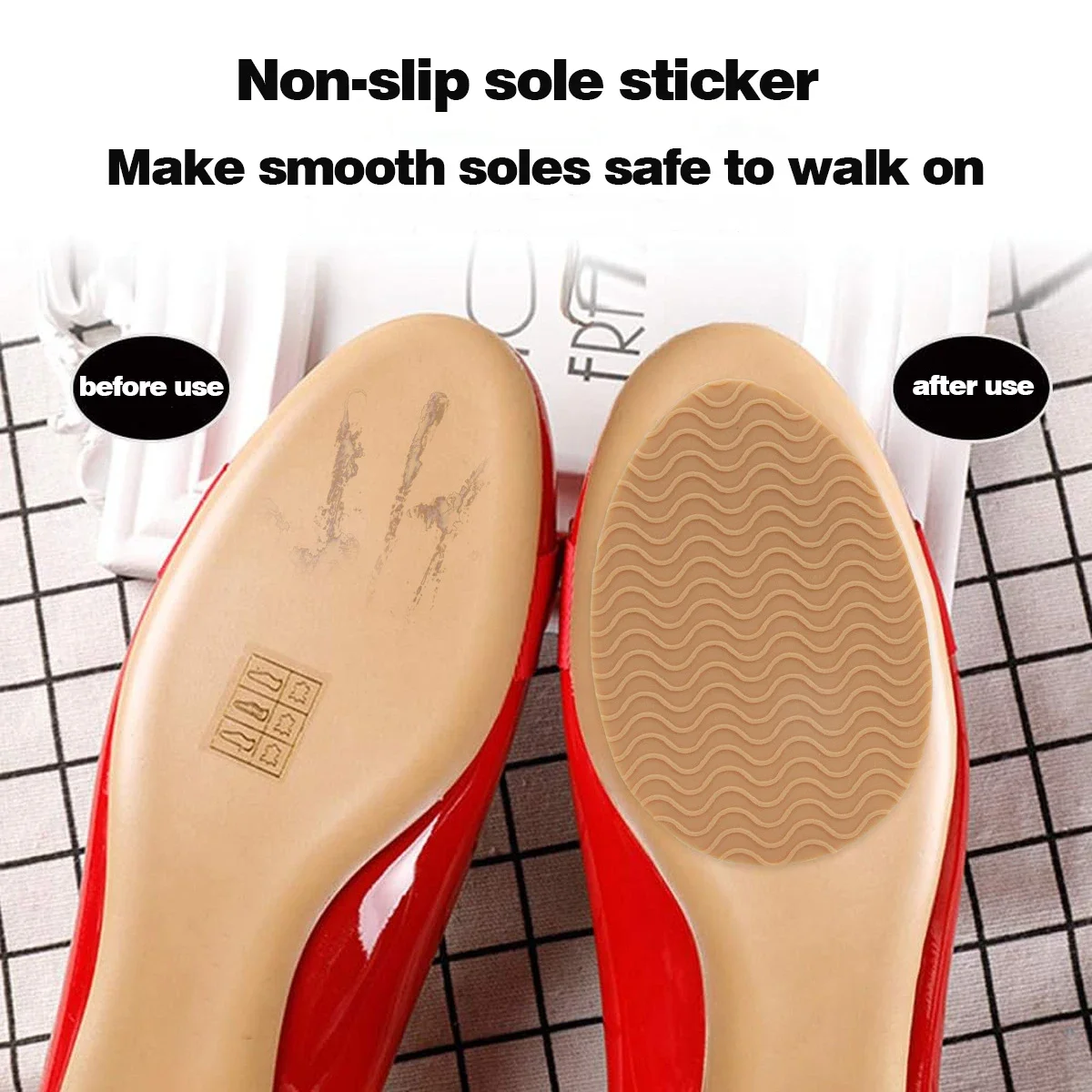 1 أزواج مقاومة للاهتراء عدم الانزلاق الأحذية حصيرة ذاتية اللصق الأمامية عالية الكعب ملصق عالية الكعب وحيد حامي منصات المطاط #4