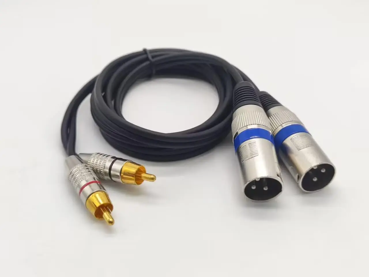 1.5M 2RCA Male to Dual XLR Male Cable 2RCA to 2XLR Cable Ofc Aux Audio Cable Shiled for Amplifier