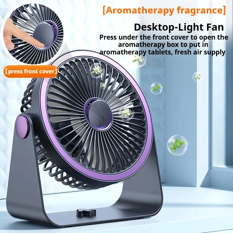 2 In 1 Fan Camping Rechargeable Desktop Portable Circulator Wireless Five Speed USB Electric Fan LED Night Light Fan Office Home image 4