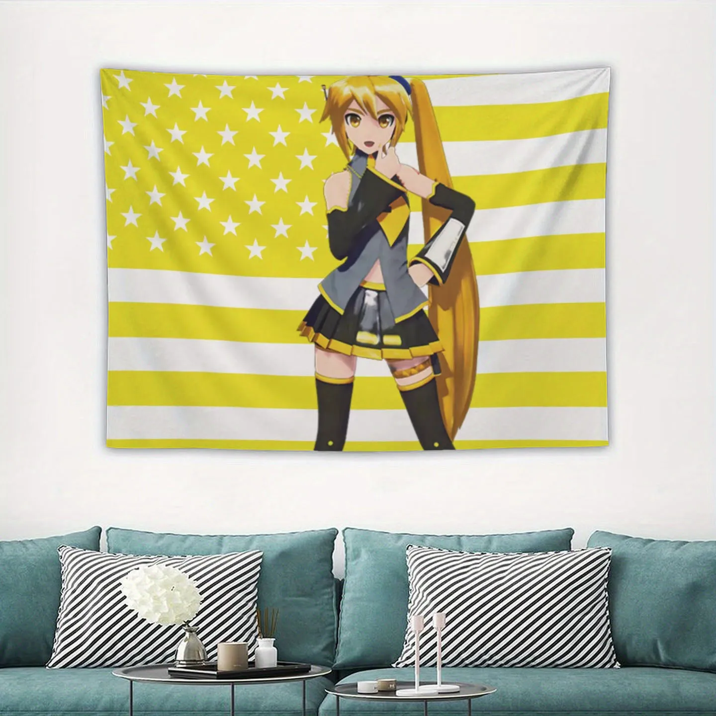 Tapiz Neru Vocaloid Akita Neru Triple Baka Anime colgante de pared decoración de sala de estar dormitorio decoración del hogar