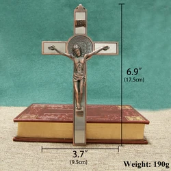 HTISOK 합금 금도금 INRI 예수 그리스도 십자가 가톨릭 벽걸이 십자가 종교적 벽 장식 십자가 교회 용품