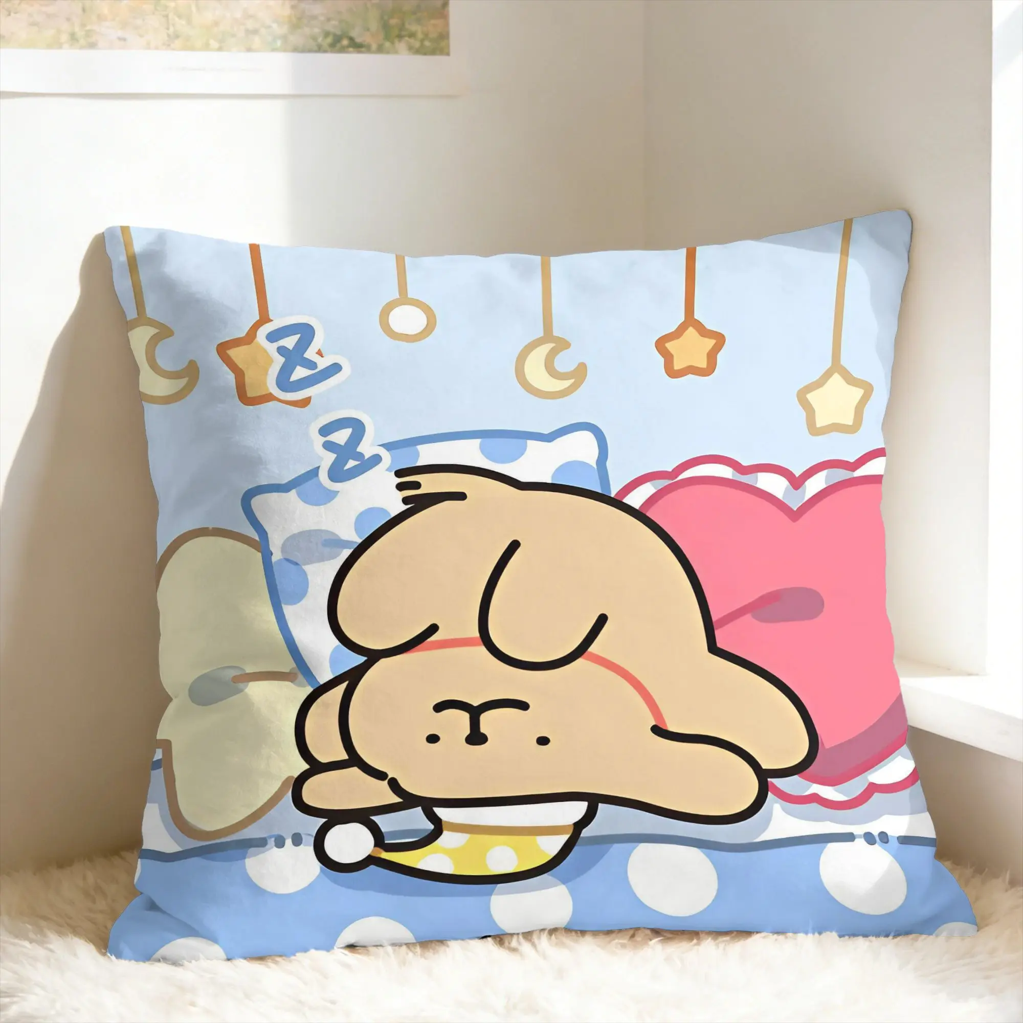 Cartoon Maltese Pillow Cover Line Dog Puppy Funny Pillow Case For Sofa Bedroom Home Decor Comfy Pillowcases Gift